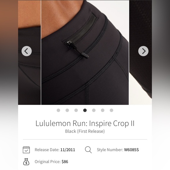 Lululemon Run: Inspire Crop II - size 6 in Black - Picture 3 of 5